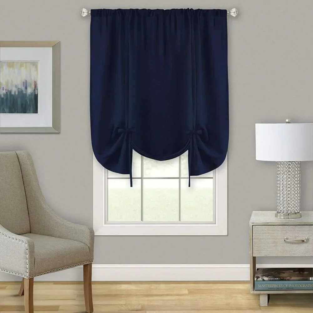 Woven Trends Two-Tone Window Curtain Shade Drapes, Room Darkening Shade with